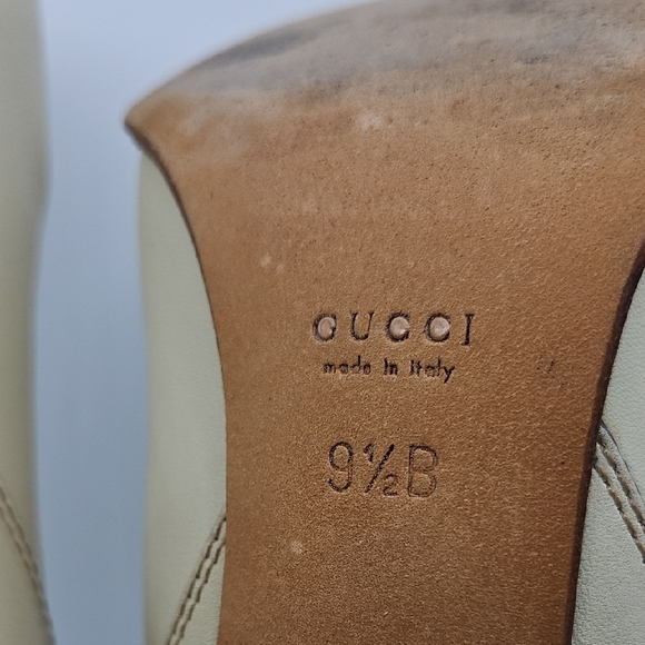 Gucci Cream and Brown Heeled Boots - Picture 6 of 17